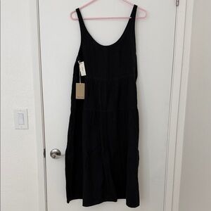 Wilfred Black Tiered Maxi Sundress